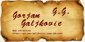 Gorjan Galjković vizit kartica